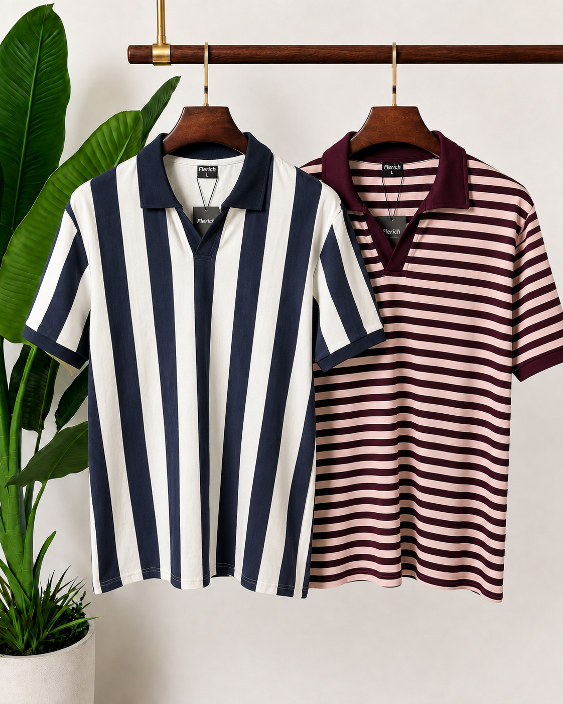 The Faded Navy & Burgundy Stripe Combo