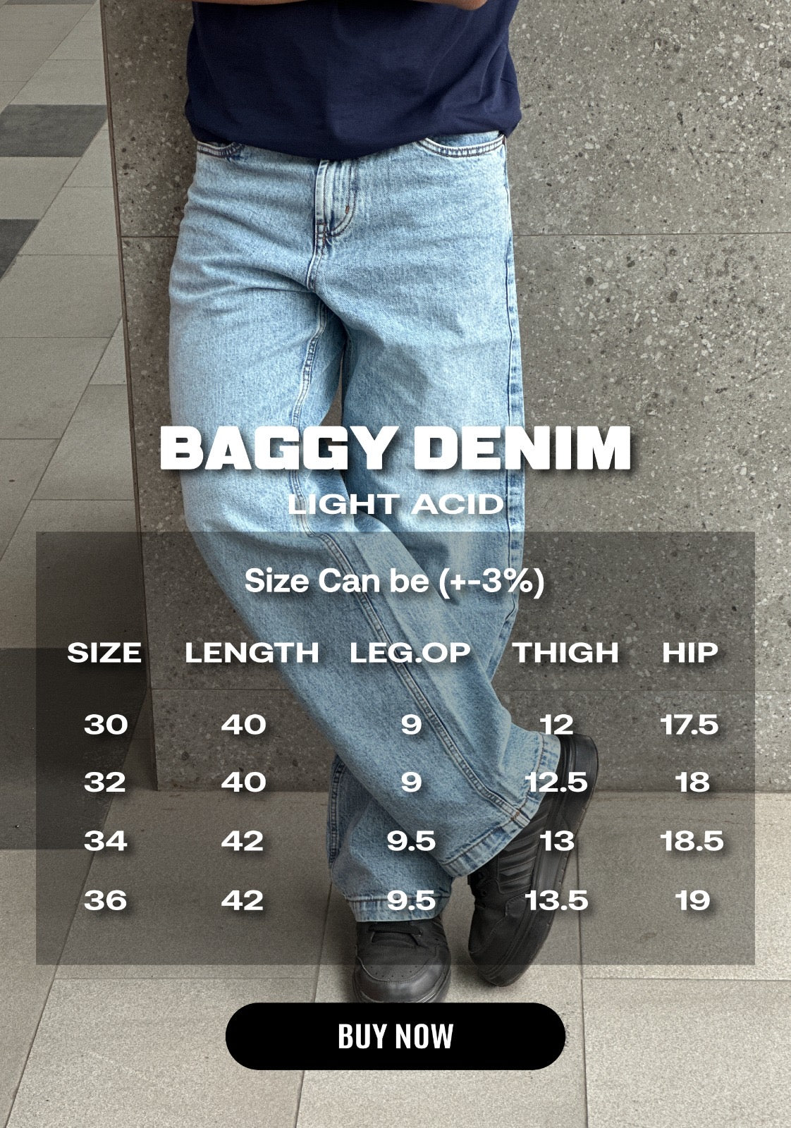Baggy Denim – Light Acid | Flerich Official