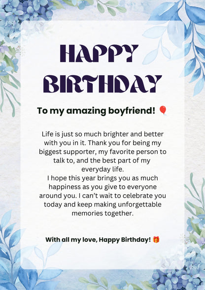 Ready-Made Birthday Gift Card for Boyfriend