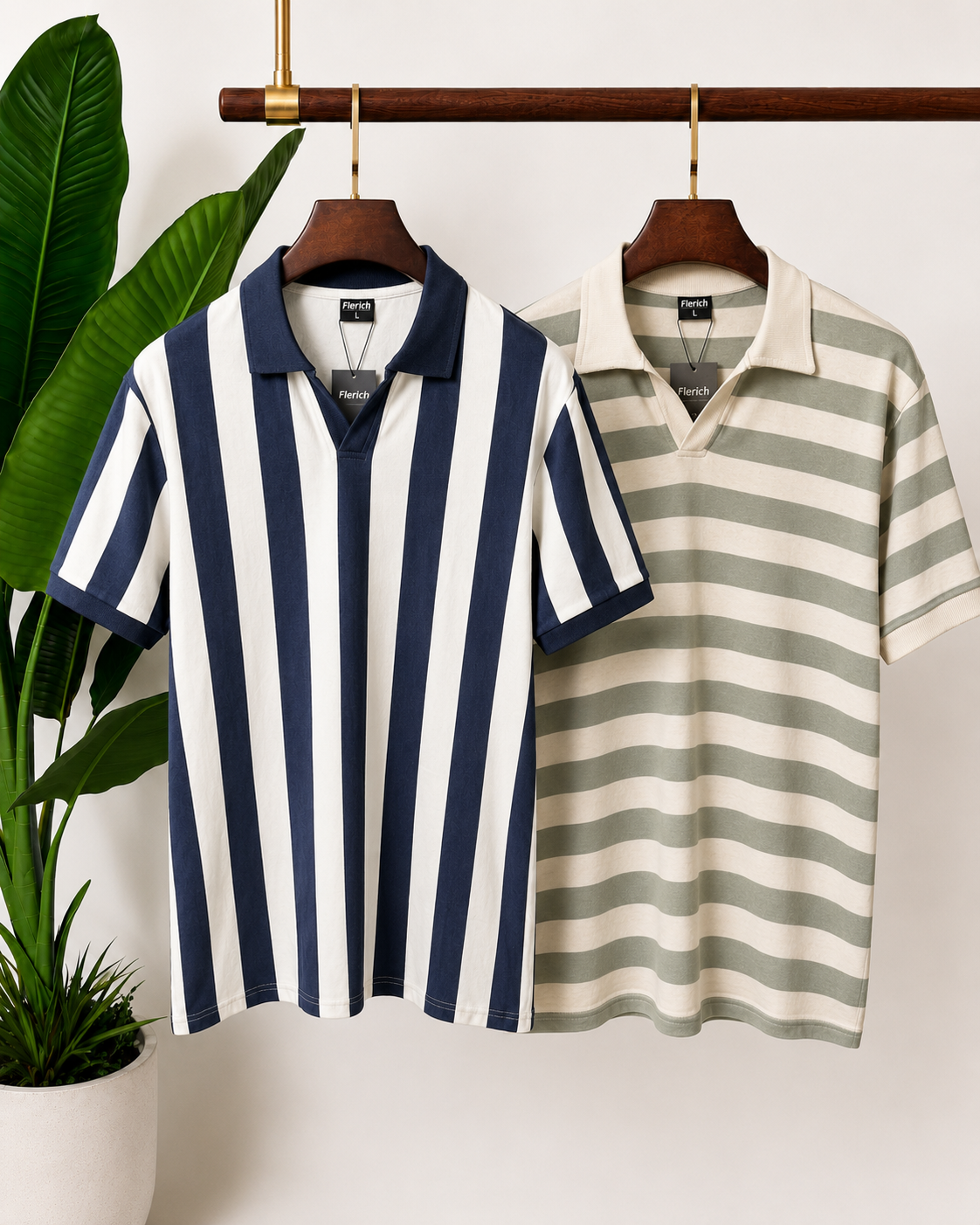 The Faded Navy & Sage Stripe Combo