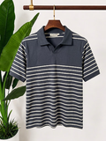 Deep Navy Fine Stripe Polo