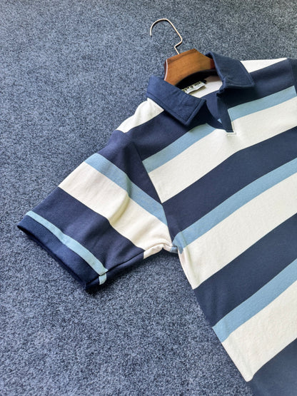 Ocean Block Stripe Polo