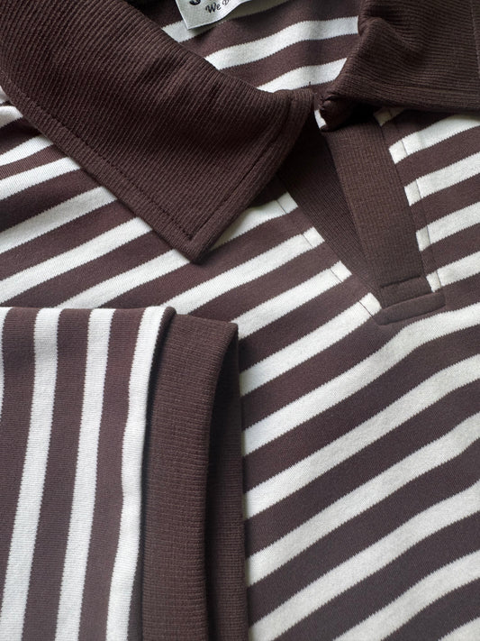 Cocoa Stripe Old Money Polo