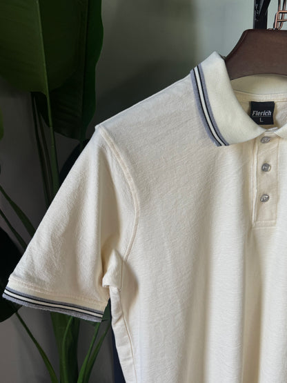 Mercerized Polo Shirt - Butter Cream