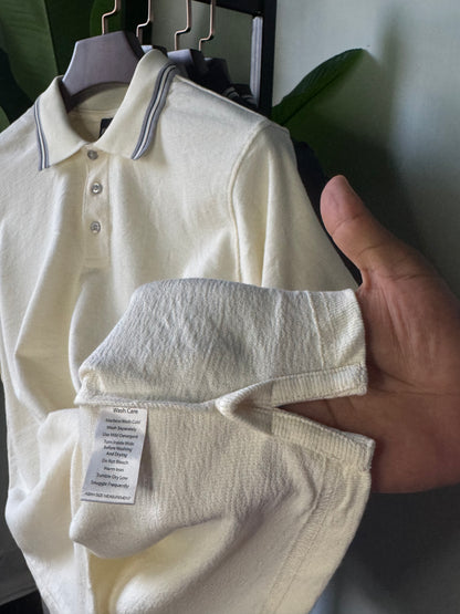 Mercerized Polo Shirt - Butter Cream