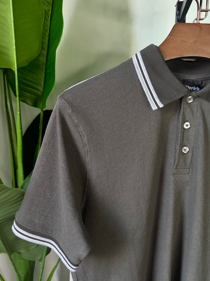 Mercerized Polo Shirt - Warm Grey