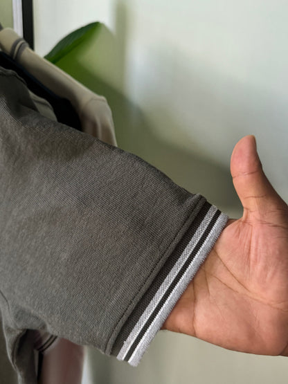 Mercerized Polo Shirt - Warm Grey