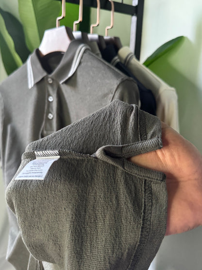 Mercerized Polo Shirt - Warm Grey