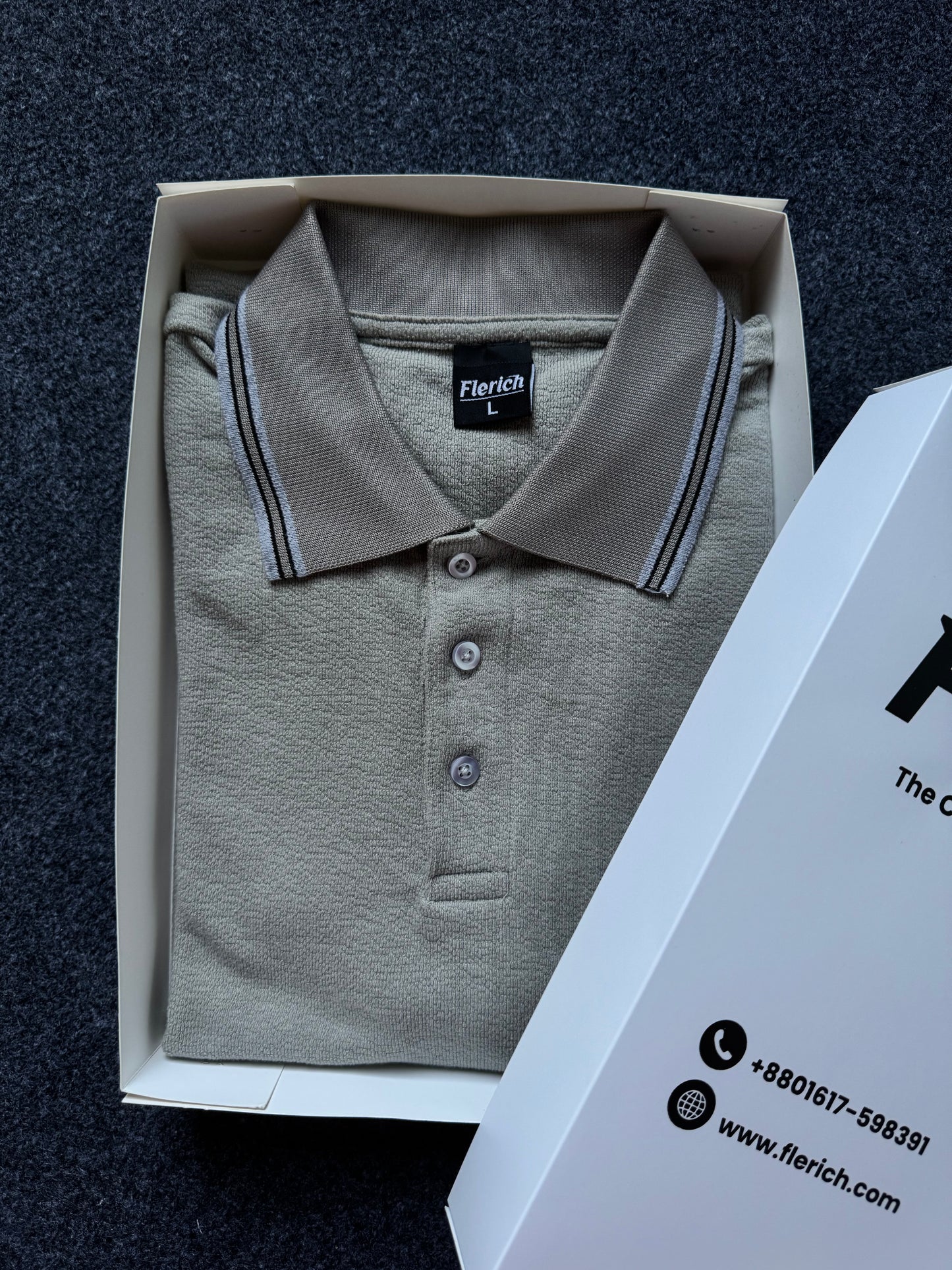 Mercerized Polo Shirt - Cement Grey