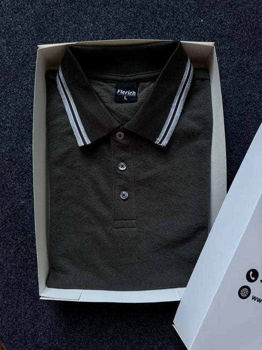 Mercerized Polo Shirt - Warm Grey