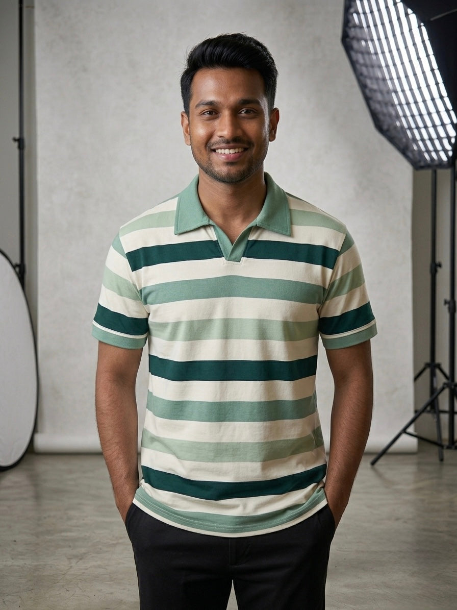 Sage & Olive Green Striped