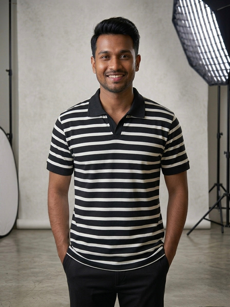 Black & Off-White Striped