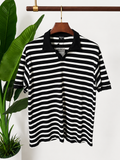 Black & White Wide Stripe Polo
