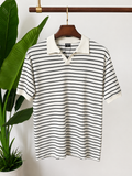Black Thin-Striped Polo