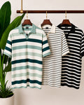 The Sage, Olive & Black Stripe Polo Set