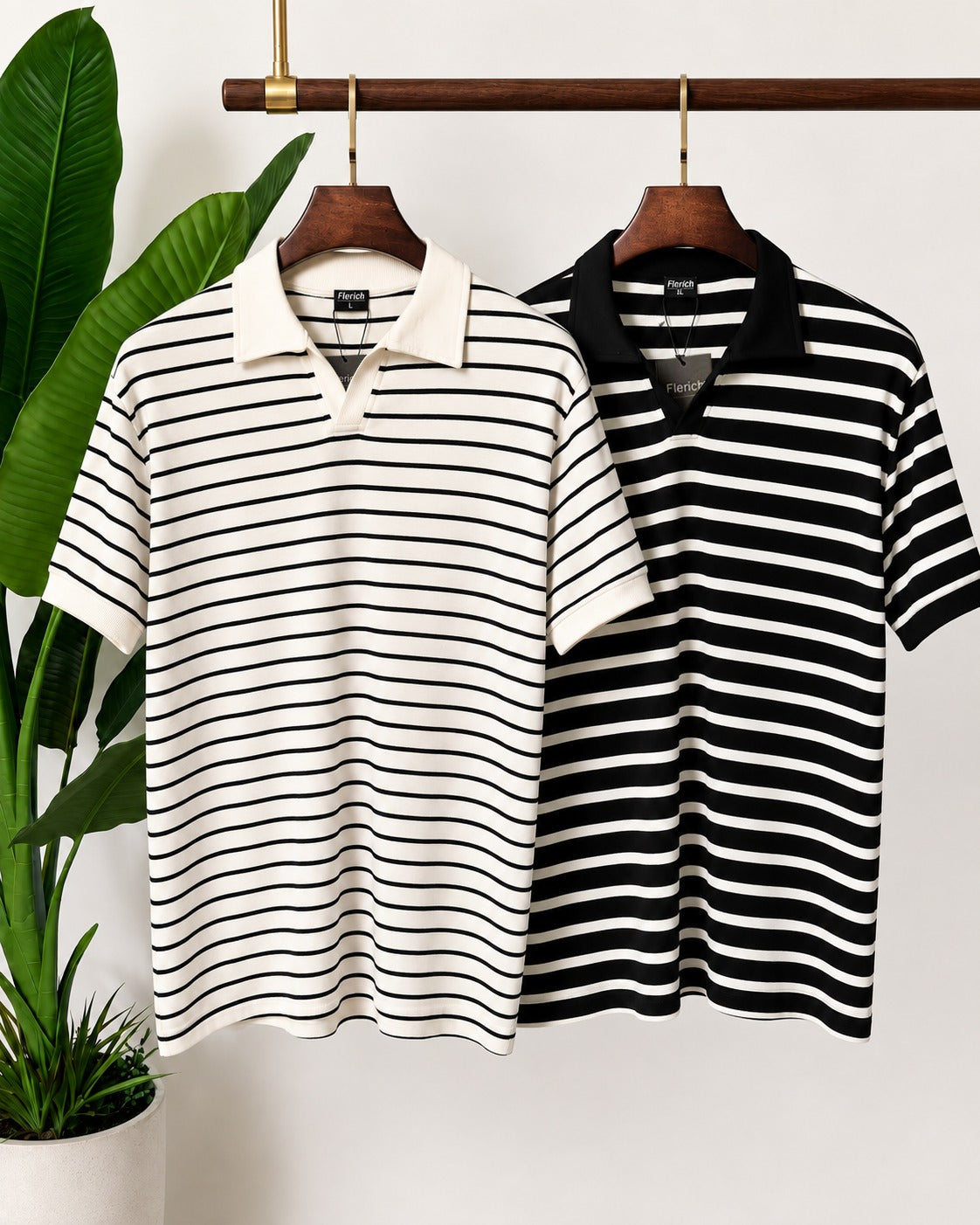 The Monochrome Stripe Polo Set