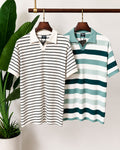 The Sage & Black Stripe Polo Set