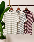 The Sage, Burgundy & Black Stripe Polo Set