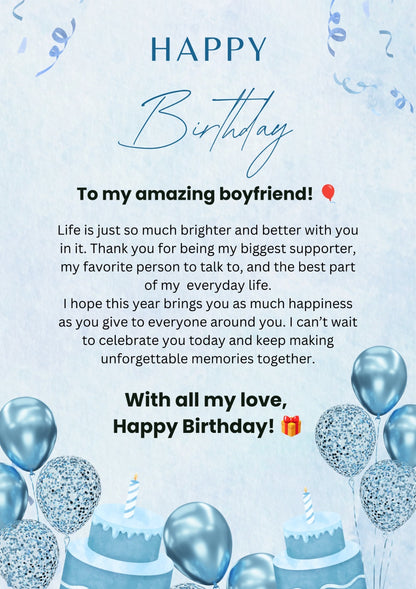 Ready-Made Birthday Gift Card for Boyfriend