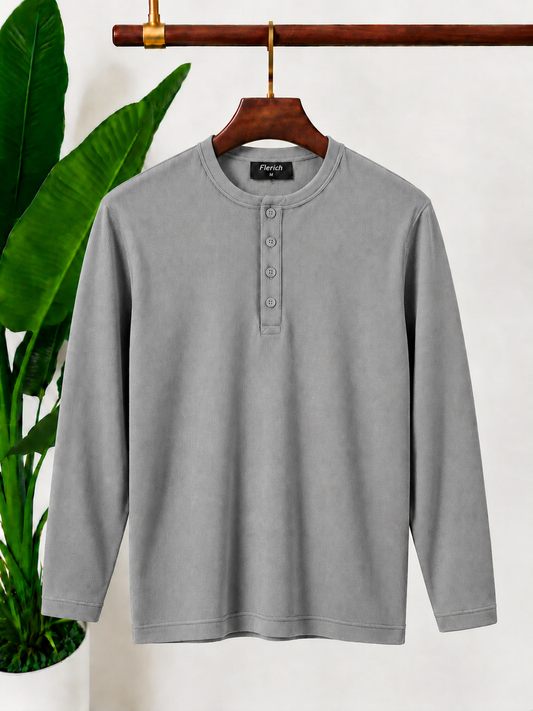 Slate Gray Long Sleeve Henley
