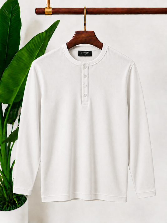 Off White Long Sleeve Henley